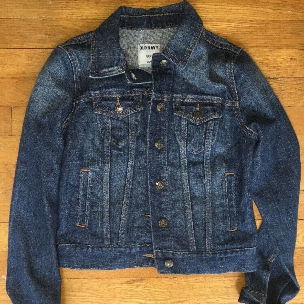 Old Navy Womens Dark Denim Blue Jean Jacket Size Small